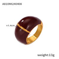 Retro Classic Style British Style Geometric 304 Stainless Steel Gold Plated Rings In Bulk sku image 10