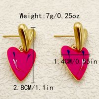 1 Pair Casual Sweet Korean Style Round Leaves Enamel 304 Stainless Steel 14K Gold Plated Drop Earrings sku image 6