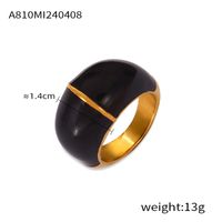Retro Classic Style British Style Geometric 304 Stainless Steel Gold Plated Rings In Bulk sku image 7