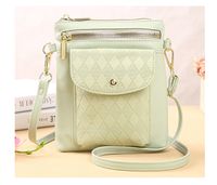 Women's Small Pu Leather Solid Color Lingge Classic Style Zipper Phone Wallets main image 6