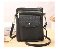 Women's Small Pu Leather Solid Color Lingge Classic Style Zipper Phone Wallets main image 4