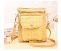 Women's Small Pu Leather Solid Color Lingge Classic Style Zipper Phone Wallets main image 3