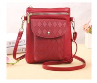 Women's Small Pu Leather Solid Color Lingge Classic Style Zipper Phone Wallets main image 2