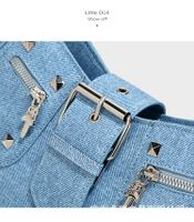 Women's Medium Pu Leather Solid Color Streetwear Rivet Zipper Underarm Bag main image 4
