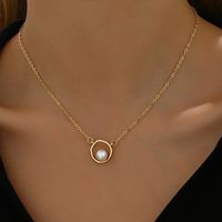 Basic Modern Style Classic Style Geometric Alloy Inlay Artificial Pearls Women's Pendant Necklace main image 5