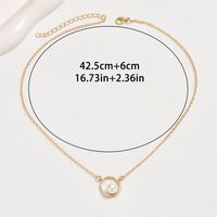Basic Modern Style Classic Style Geometric Alloy Inlay Artificial Pearls Women's Pendant Necklace main image 2