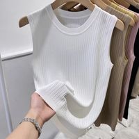 Women's Sleeveless Tank Tops Simple Style Solid Color main image 6