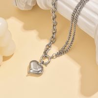 Wholesale Jewelry Handmade Sweet Heart Shape Alloy Pendant Necklace sku image 1
