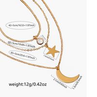 Copper Basic Modern Style Classic Style Inlay Star Moon Zircon Pendant Necklace main image 2