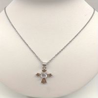 Wholesale Jewelry Simple Style Classic Style Cross Alloy Zircon Gold Plated Inlay Pendant Necklace sku image 2