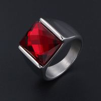 Casual Basic Classic Style Geometric 304 Stainless Steel Inlay Zircon Men's Rings main image 1
