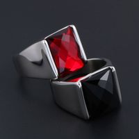 Casual Basic Classic Style Geometric 304 Stainless Steel Inlay Zircon Men's Rings main image 4