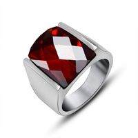 Casual Basic Classic Style Geometric 304 Stainless Steel Inlay Zircon Men's Rings main image 6