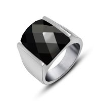 Casual Basic Classic Style Geometric 304 Stainless Steel Inlay Zircon Men's Rings main image 3