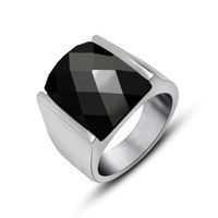 Casual Basic Classic Style Geometric 304 Stainless Steel Inlay Zircon Men's Rings sku image 11