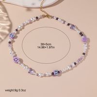 Wholesale Jewelry Modern Style Classic Style Smiley Face Flower Butterfly Artificial Crystal Beaded Necklace main image 2