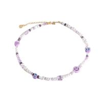 Wholesale Jewelry Modern Style Classic Style Smiley Face Flower Butterfly Artificial Crystal Beaded Necklace main image 5
