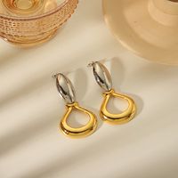 1 Pair Exaggerated Simple Style Geometric Hollow Out Copper 18K Gold Plated Drop Earrings main image 3