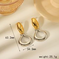 1 Pair Exaggerated Simple Style Geometric Hollow Out Copper 18K Gold Plated Drop Earrings main image 2
