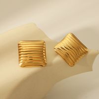 1 Pair Simple Style Commute Geometric 304 Stainless Steel 18K Gold Plated Ear Studs main image 2