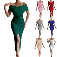 Women's Sheath Dress Sexy Boat Neck Printing Sleeveless Solid Color Midi Dress Holiday Daily main image 6