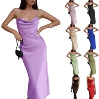 Women's Strap Dress Sexy Strap Sleeveless Solid Color Maxi Long Dress Holiday Daily main image 6