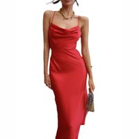 Women's Strap Dress Sexy Strap Sleeveless Solid Color Maxi Long Dress Holiday Daily main image 2