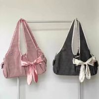 Women's Large Pu Leather Solid Color Streetwear Bowknot Magnetic Buckle Shoulder Bag main image 1