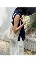 Women's Medium Polyester Solid Color Elegant Vintage Style Beading Magnetic Buckle Shoulder Bag main image 2