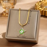 304 Stainless Steel 18K Gold Plated Hip-Hop Plating Inlay Star Zircon Pendant Necklace main image 7