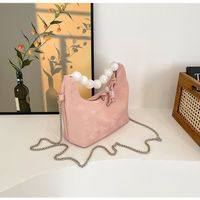 Women's Small Pu Leather Solid Color Classic Style Streetwear Beading Pillow Shape Zipper Underarm Bag main image 8