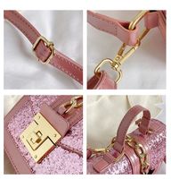 Women's Small Pu Leather Solid Color Vintage Style Classic Style Sequins Lock Clasp Crossbody Bag main image 10