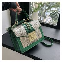 Women's Small Pu Leather Solid Color Vintage Style Classic Style Sequins Lock Clasp Crossbody Bag main image 3