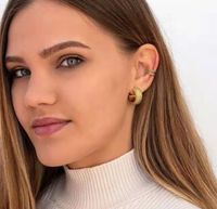 1 Pair Simple Style Classic Style Solid Color Plating 304 Stainless Steel Titanium Steel 18K Gold Plated Hoop Earrings main image 6