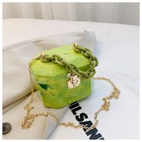 Women's Small Arylic Solid Color Vintage Style Classic Style Square Lock Clasp Box Bag main image 4