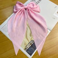 Women's Elegant Bow Knot Cloth Tassel Pleated Hair Clip sku image 3