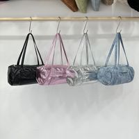 Women's Medium Denim Solid Color Streetwear Zipper Shoulder Bag main image 9