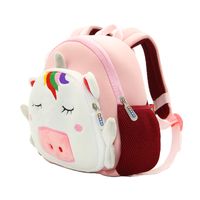 Unisexe Petit Peluche Plongée Tissu Animal Dessin Animé Mignon Carré Fermeture Éclair Sac À Dos De Mode main image 5