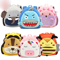 Unisexe Petit Peluche Plongée Tissu Animal Dessin Animé Mignon Carré Fermeture Éclair Sac À Dos De Mode main image 1