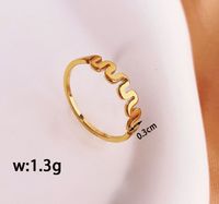 Simple Style Solid Color 304 Stainless Steel Titanium Steel 18K Gold Plated Rings In Bulk main image 2
