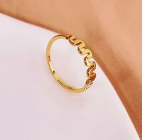 Simple Style Solid Color 304 Stainless Steel Titanium Steel 18K Gold Plated Rings In Bulk sku image 1