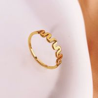 Simple Style Solid Color 304 Stainless Steel Titanium Steel 18K Gold Plated Rings In Bulk main image 3