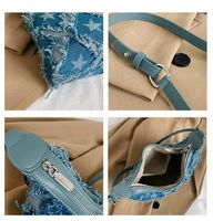Women's Small Denim Star Streetwear Zipper Underarm Bag main image 9
