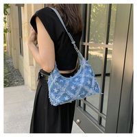 Women's Small Denim Star Streetwear Zipper Underarm Bag main image 2