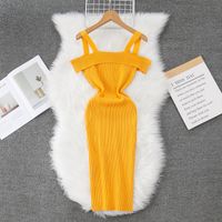 Women's Strap Dress Casual Boat Neck Backless Sleeveless Solid Color Maxi Long Dress Daily main image 1