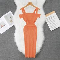 Women's Strap Dress Casual Boat Neck Backless Sleeveless Solid Color Maxi Long Dress Daily main image 2