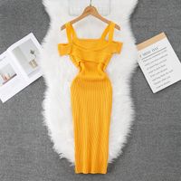 Women's Strap Dress Casual Boat Neck Backless Sleeveless Solid Color Maxi Long Dress Daily main image 3