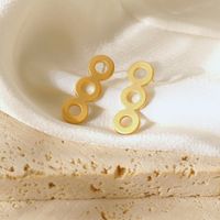 1 Pair IG Style Lady Classic Style Round Solid Color Plating Copper Matte Gold Ear Studs main image 5