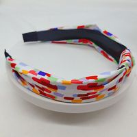 Women's Casual Retro Stripe Cloth Printing And Dyeing Printing Hair Band sku image 3