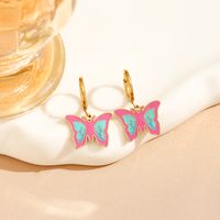 1 Pair Y2K Hip-Hop Star Butterfly Plating 304 Stainless Steel 18K Gold Plated Drop Earrings main image 6